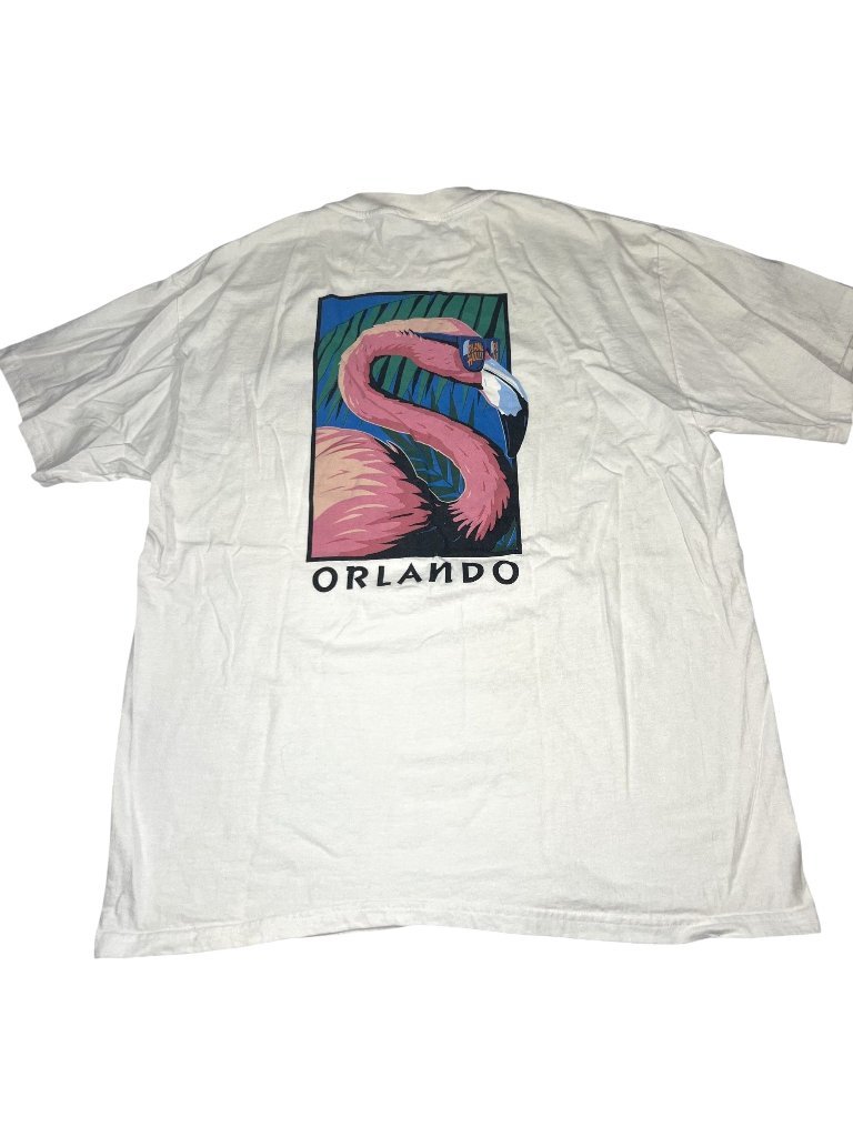 Vintage 1991 Planet Hollywood Orlando Flamingo Graphic Mens T Shirt Size Large